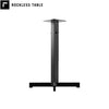 Rockless Table patented pendulum table base for restaurants. Wobble-free restaurant table base dining height made in USA