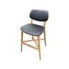 Oak Street Manufacturing Harbor Barstool solid European Beech natural clear coat black vinyl seat and back indoor bar height