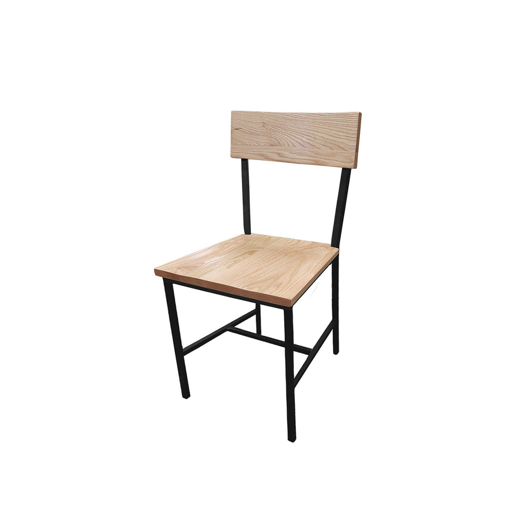 Oak Street Manufacturing Timber 2.0 commercial dining chair Natural finish solid wood seat and back