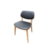 Oak Street Manufacturing Harbor Chair solid European Beech natural clear coat black vinyl seat and back indoor dining