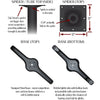 Technical diagram of component with labeled parts and measurements.