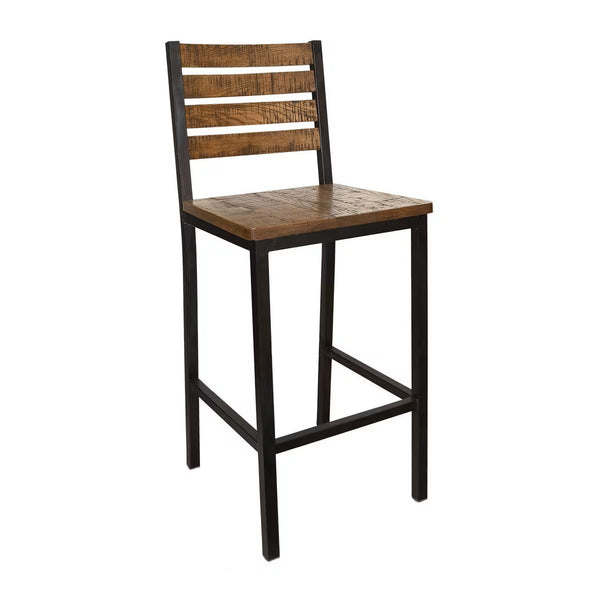 Ironwood Chair distressed solid oak seat back 16-gauge welded steel frame commercial restaurant bar chair