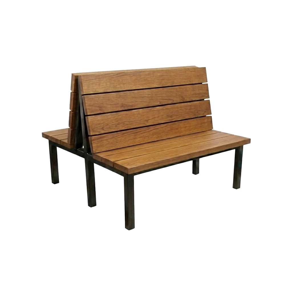 The Ironwood Booth steel frame & solid wood commercial restaurant booth. Available in Red Oak, Walnut, White Oak or Reclaimed Barnwood. USA made.