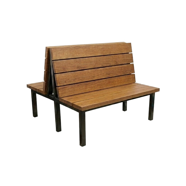 The Ironwood Booth steel frame & solid wood commercial restaurant booth. Available in Red Oak, Walnut, White Oak or Reclaimed Barnwood. USA made.