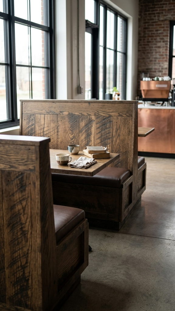 Reserve Booth Solid wood restaurant commercial booth Amish made in USA. Nassimi vinyl foam padded seat. Custom made
