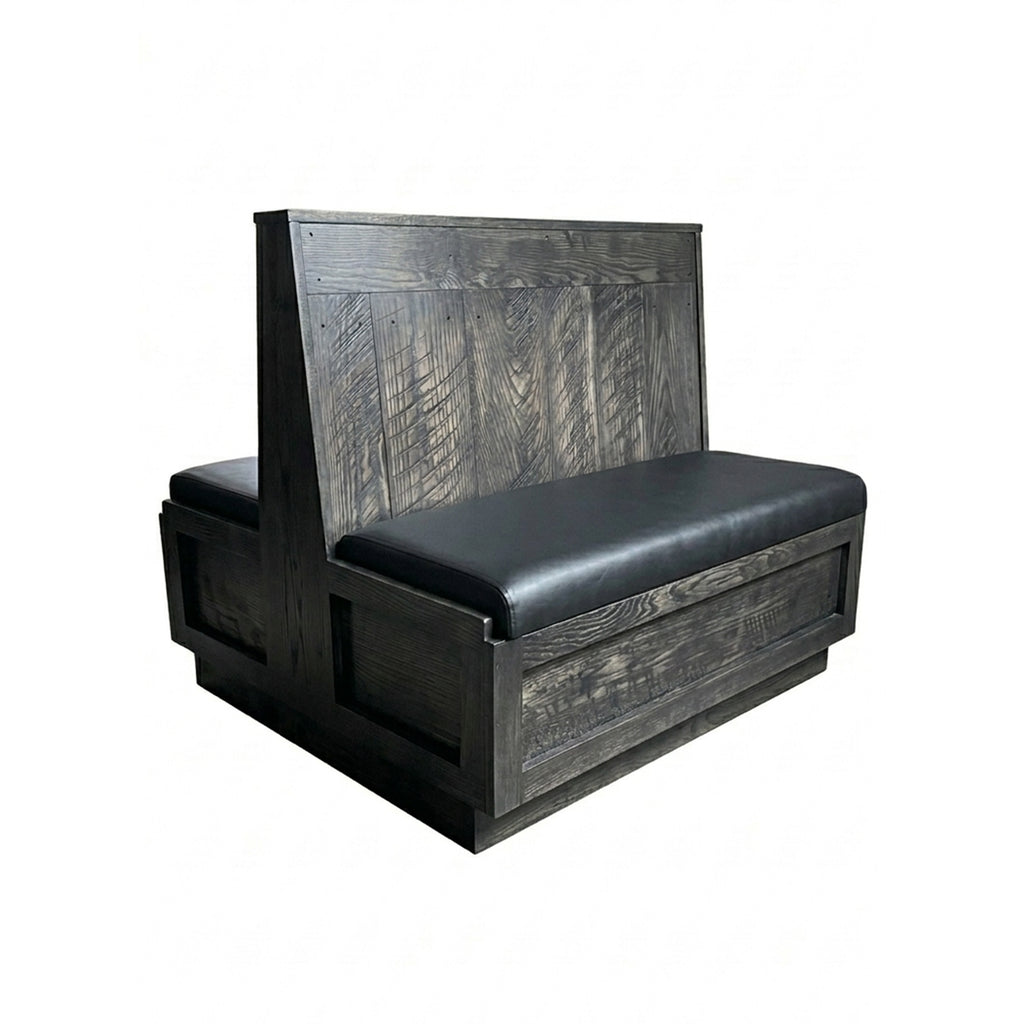 Reserve Booth Solid wood restaurant commercial booth Amish made in USA. Nassimi vinyl foam padded seat. Custom made